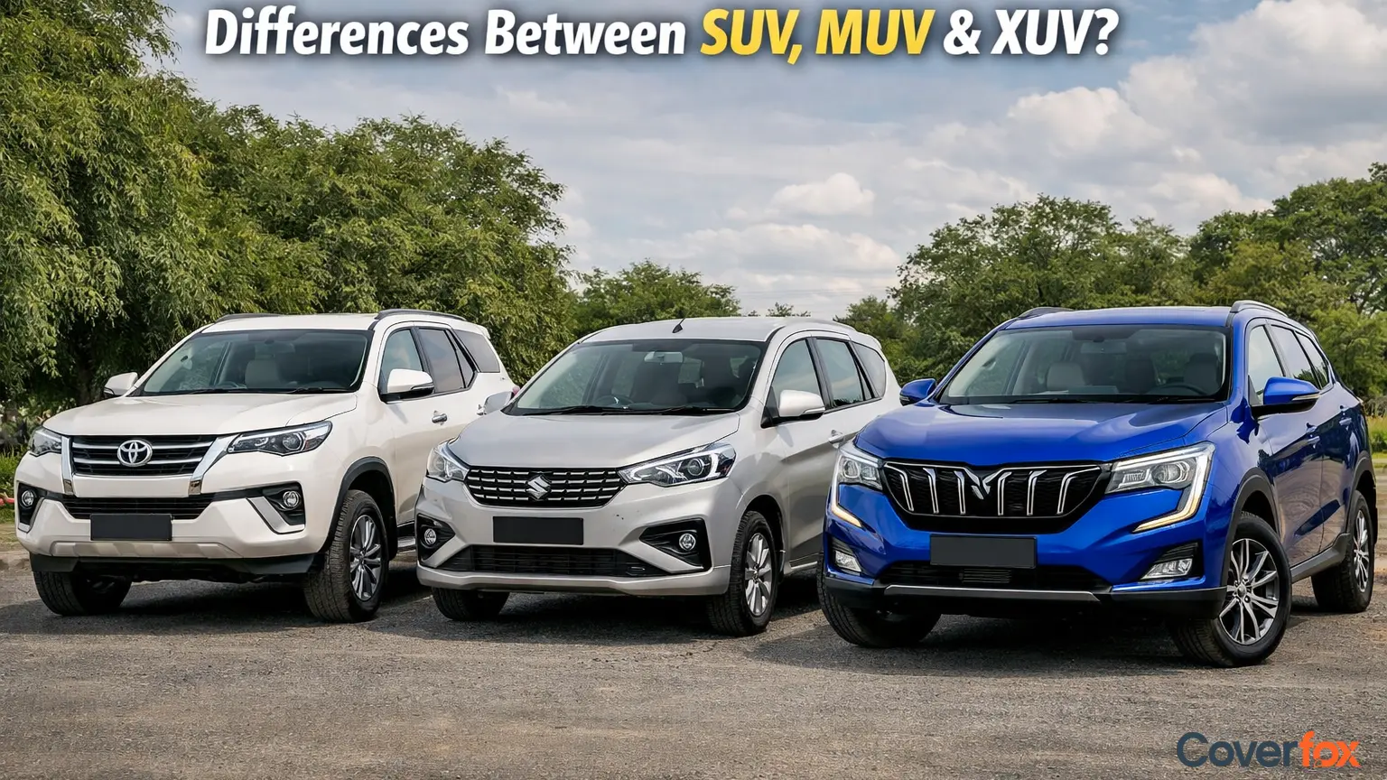 Difference Between SUV, MUV and XUV Cars